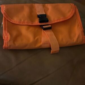 Orange travel cosmetic bag